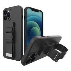 Rope case gel TPU airbag case cover with lanyard for Xiaomi Redmi 9 black (Black) hind ja info | Telefoni kaaned, ümbrised | kaup24.ee