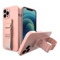 Rope case gel TPU airbag case cover with lanyard for Xiaomi Redmi 9 pink (Pink) цена и информация | Telefoni kaaned, ümbrised | kaup24.ee