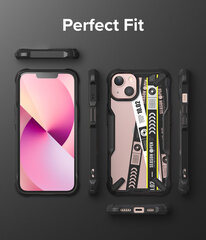 Ringke Fusion X Design durable PC Case with TPU Bumper for iPhone 13 black (Ticket band) (FXD545E43) hind ja info | Telefoni kaaned, ümbrised | kaup24.ee