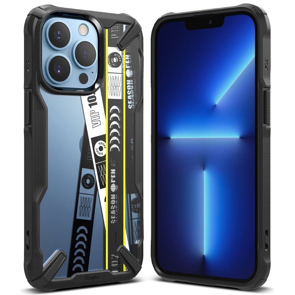 Ringke Fusion X Design durable PC Case with TPU Bumper for iPhone 13 Pro black (Ticket band) (FXD550E43) hind ja info | Telefoni kaaned, ümbrised | kaup24.ee