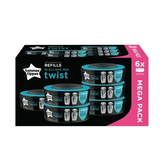 Tommee Tippee Twist Refill kassett, 6 tk. цена и информация | Mähkmed | kaup24.ee