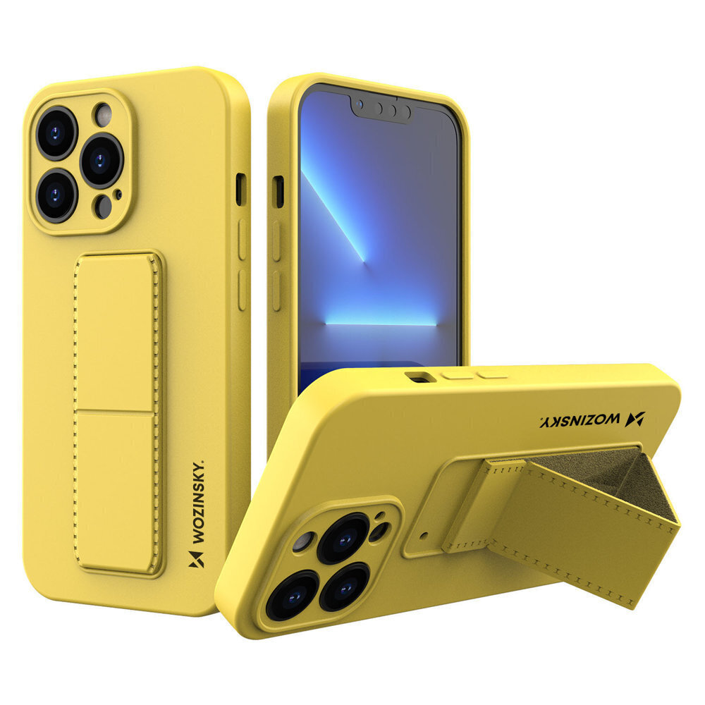 Wozinsky Kickstand Case silicone cover for iPhone 13 Pro yellow (Yellow) цена и информация | Telefoni kaaned, ümbrised | kaup24.ee