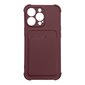 Card Armor Case cover for iPhone 13 Pro Max card wallet Air Bag armored housing raspberry (Malinowy) цена и информация | Telefoni kaaned, ümbrised | kaup24.ee