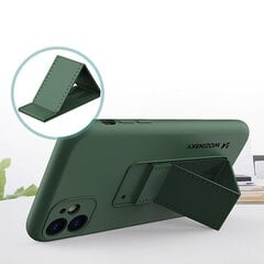 Wozinsky Kickstand Case Silicone Stand Cover for Samsung Galaxy A72 4G Dark Green (Dark green) hind ja info | Telefoni kaaned, ümbrised | kaup24.ee