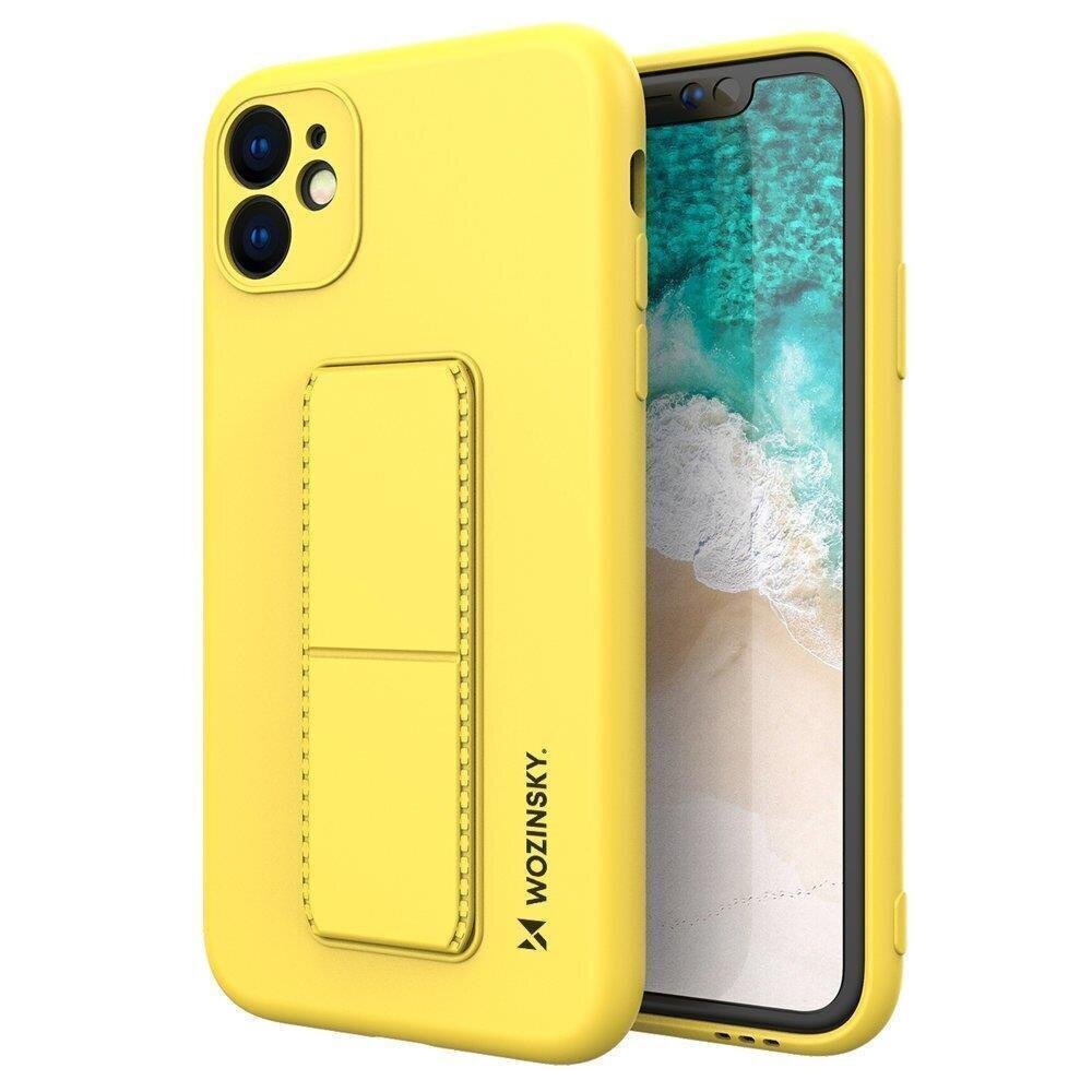 Wozinsky Kickstand Case Silicone Stand Cover for Samsung Galaxy A32 4G Yellow (Yellow) цена и информация | Telefoni kaaned, ümbrised | kaup24.ee