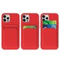 Card Case silicone wallet case with card holder documents for iPhone 11 Pro red (Red) цена и информация | Telefoni kaaned, ümbrised | kaup24.ee