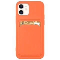 Card Case silicone wallet case with card holder documents for iPhone 11 Pro orange (Orange) hind ja info | Telefoni kaaned, ümbrised | kaup24.ee