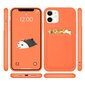 Card Case silicone wallet case with card holder documents for iPhone 12 mini orange (Orange) цена и информация | Telefoni kaaned, ümbrised | kaup24.ee