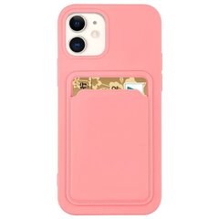 Card Case silicone wallet case with card holder documents for iPhone 12 Pro Max pink (Pink) цена и информация | Чехлы для телефонов | kaup24.ee