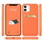 Card Case silicone wallet case with card holder documents for iPhone 12 Pro Max orange (Orange) цена и информация | Telefoni kaaned, ümbrised | kaup24.ee