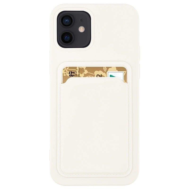 Card Case silicone wallet case with card holder documents for Samsung Galaxy S21 Ultra 5G white (White) цена и информация | Telefoni kaaned, ümbrised | kaup24.ee