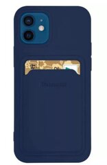 Card Case silicone wallet case with card holder documents for Xiaomi Redmi 9 blue (Navy Blue) hind ja info | Telefoni kaaned, ümbrised | kaup24.ee