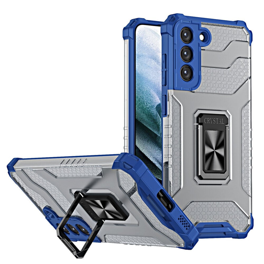 Crystal Ring Case Kickstand Tough Rugged Cover for Samsung Galaxy S21+ 5G (S21 Plus 5G) blue (Light blue || Niebieski) цена и информация | Telefoni kaaned, ümbrised | kaup24.ee