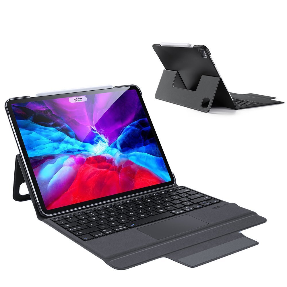 Dux Ducis Touchpad Keyboard Case wireless Bluetooth keyboard iPad Pro 12.9'' 2018 / 2020 / 2021 black hind ja info | Tahvelarvuti kaaned ja kotid | kaup24.ee