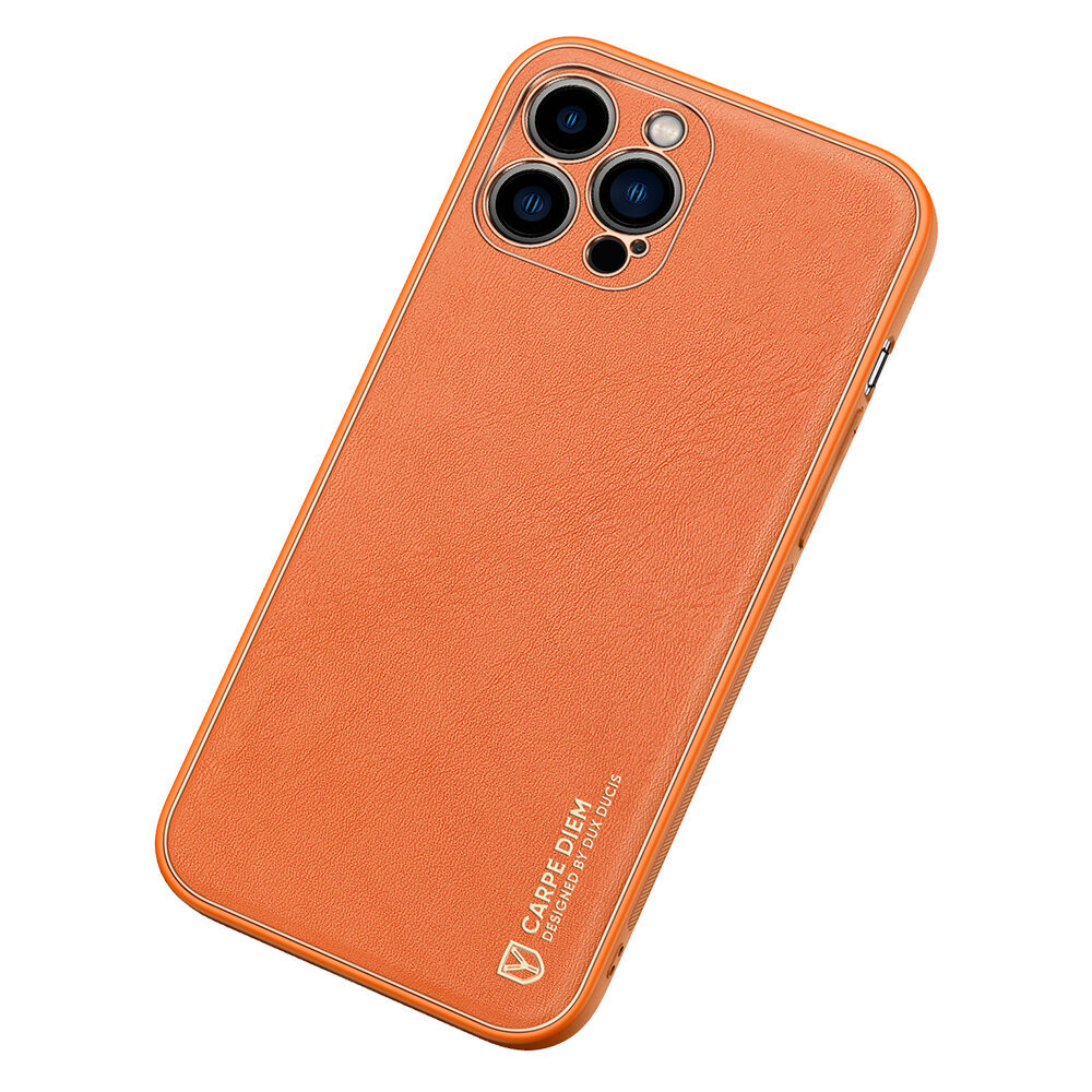 Dux Ducis Yolo elegant case made of soft TPU and PU leather for iPhone 13 Pro Max orange (Orange) hind ja info | Telefoni kaaned, ümbrised | kaup24.ee