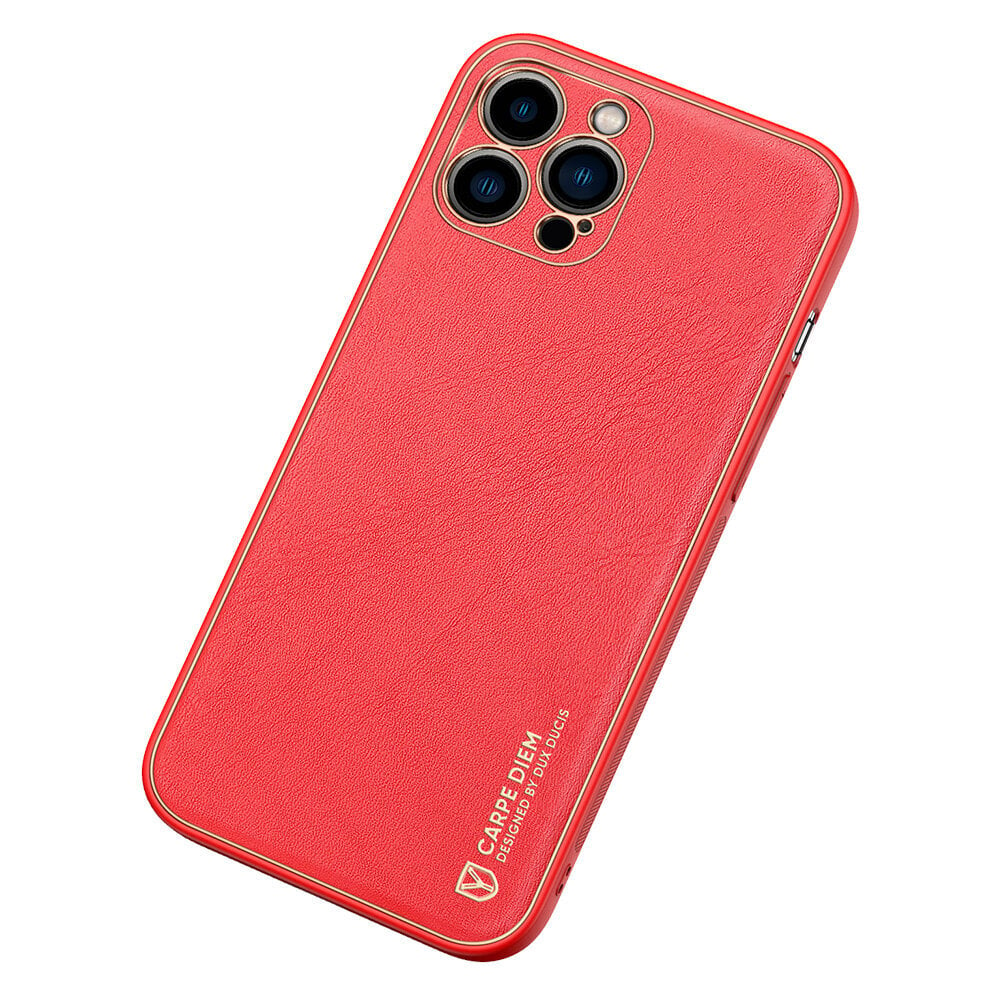 Dux Ducis Yolo elegant case made of soft TPU and PU leather for iPhone 13 Pro Max red (Red) цена и информация | Telefoni kaaned, ümbrised | kaup24.ee