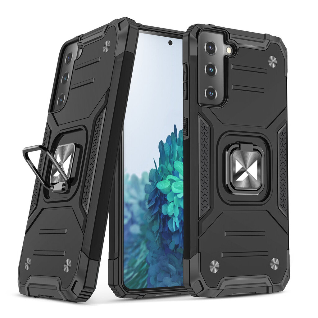 Wozinsky Ring Armor Tough Hybrid Case Cover + Magnetic Mount for Samsung Galaxy S22 + (S22 Plus) Black (Black) hind ja info | Telefoni kaaned, ümbrised | kaup24.ee