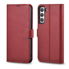 iCarer Haitang Leather Wallet Case Leather Case for Samsung Galaxy S22 + (S22 Plus) Wallet Housing Cover Red (AKSM05RD) (Red) hind ja info | Telefoni kaaned, ümbrised | kaup24.ee