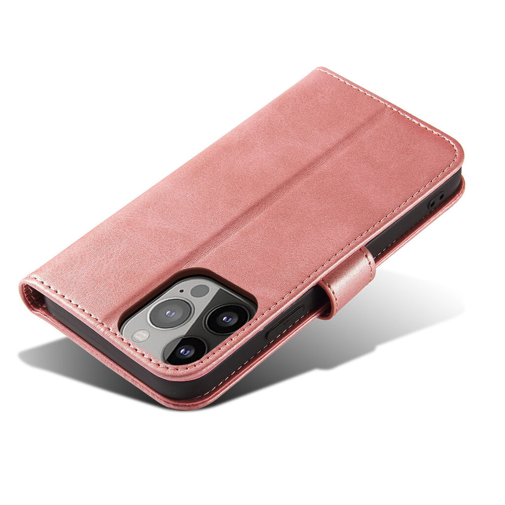 Magnet Case elegant bookcase type case with kickstand for iPhone 13 pink (Pink) hind ja info | Telefoni kaaned, ümbrised | kaup24.ee