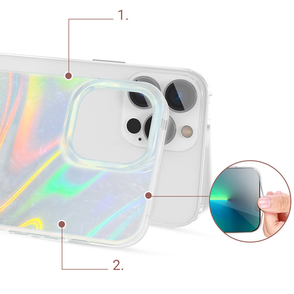 Kingxbar Shell Series luxury elegant phone case for iPhone 13 Pro pearl-blue (Perłowy || Niebieski) цена и информация | Telefoni kaaned, ümbrised | kaup24.ee