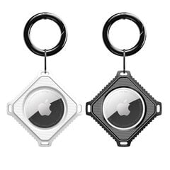 Dux Ducis 2x Case for AirTag Safe Gel Cover for Locator Key Chain Pendant White / Black цена и информация | Аксессуары для телефонов | kaup24.ee