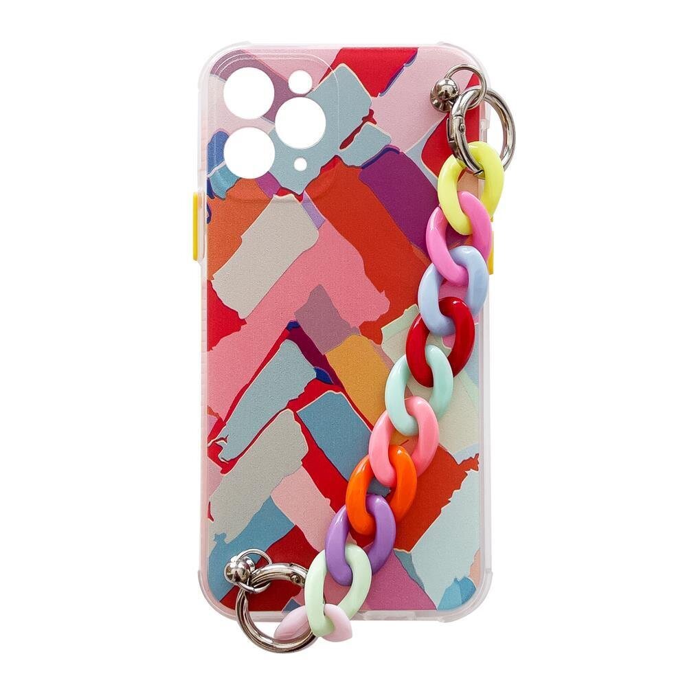 Color Chain Case gel flexible elastic case cover with a chain pendant for iPhone 13 mini multicolour (3) (Moro || Multicolour) цена и информация | Telefoni kaaned, ümbrised | kaup24.ee