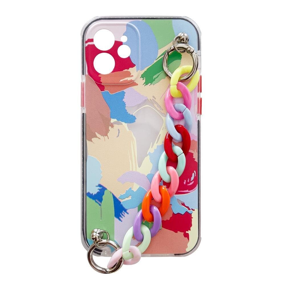 Color Chain Case gel flexible elastic case cover with a chain pendant for Samsung Galaxy A72 4G multicolour (4) (Moro || Multicolour) hind ja info | Telefoni kaaned, ümbrised | kaup24.ee
