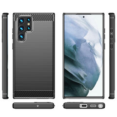 Carbon Case Flexible TPU cover for Samsung Galaxy S22 Ultra black hind ja info | Telefoni kaaned, ümbrised | kaup24.ee