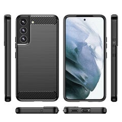 Carbon Case Flexible TPU Cover for Samsung Galaxy S22 + (S22 Plus) black hind ja info | Telefoni kaaned, ümbrised | kaup24.ee