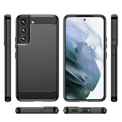 Carbon Case Flexible TPU Cover for Samsung Galaxy S22 + (S22 Plus) black hind ja info | Telefoni kaaned, ümbrised | kaup24.ee