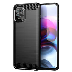 Carbon Case Flexible Cover TPU Case for Motorola Moto G100 / Edge S black hind ja info | Telefoni kaaned, ümbrised | kaup24.ee