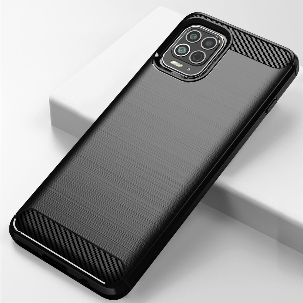 Carbon Case Flexible Cover TPU Case for Motorola Moto G100 / Edge S black цена и информация | Telefoni kaaned, ümbrised | kaup24.ee