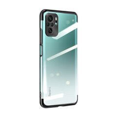 Clear Color Case Gel TPU Electroplating frame Cover for Xiaomi Redmi Note 10 5G / Poco M3 Pro black (Black) hind ja info | Telefoni kaaned, ümbrised | kaup24.ee