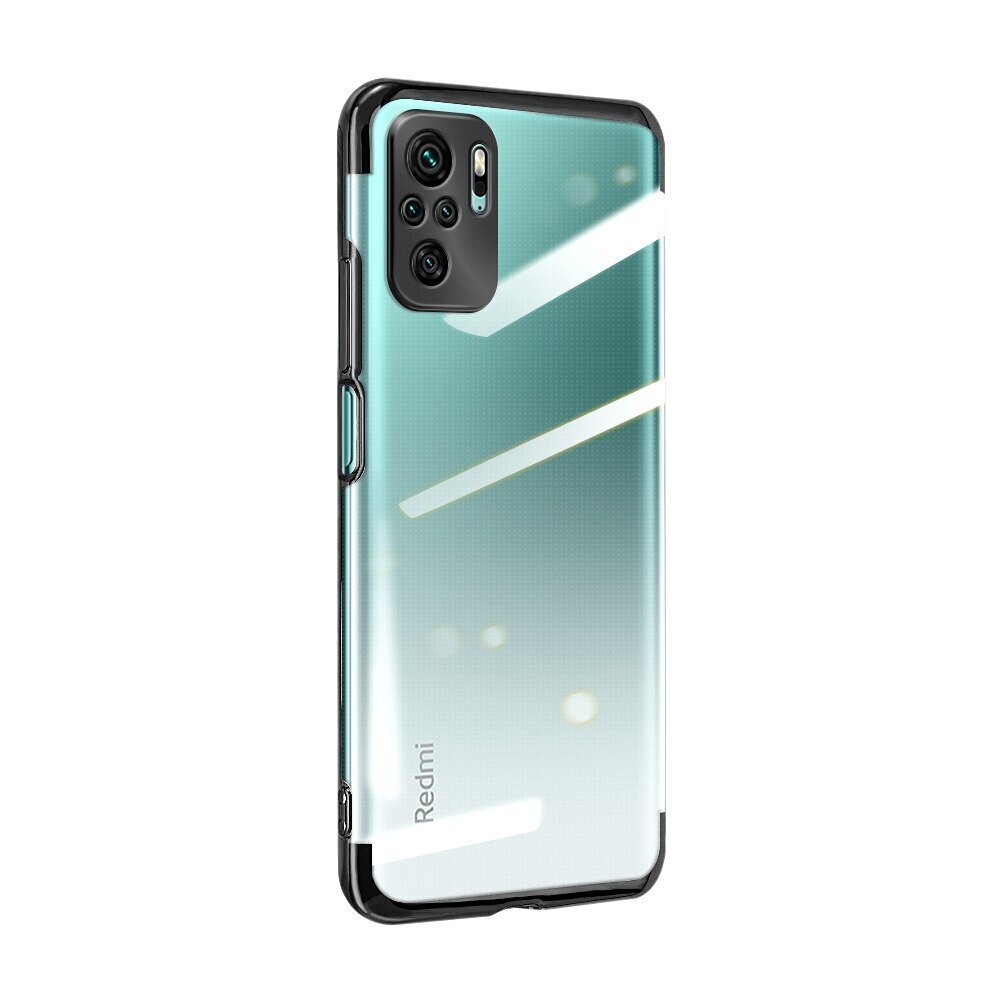 Clear Color Case Gel TPU Electroplating frame Cover for Xiaomi Redmi Note 10 5G / Poco M3 Pro black (Black) цена и информация | Telefoni kaaned, ümbrised | kaup24.ee