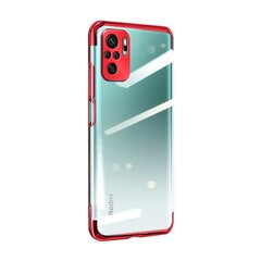 Clear Color Case Gel TPU Electroplating frame Cover for Xiaomi Redmi Note 10 5G / Poco M3 Pro red (Red) hind ja info | Telefoni kaaned, ümbrised | kaup24.ee