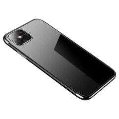 Clear Color Case Gel TPU Electroplating frame Cover for Samsung Galaxy A22 4G black (Black) цена и информация | Чехлы для телефонов | kaup24.ee