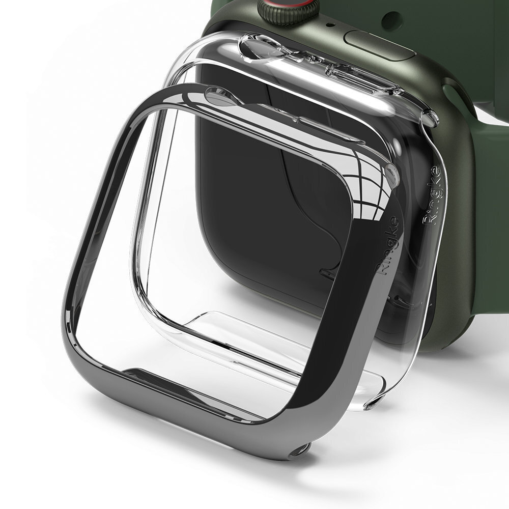 Ringke Slim Watch Case Set 2x Case for Watch 7 Smartwatch 41mm Transparent + Dark Chrome (S58995RS) (Ciemny chrom) цена и информация | Nutikellade ja nutivõrude tarvikud | kaup24.ee