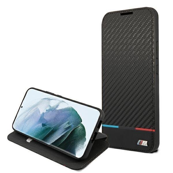 Case BMW BMBKS22SPUCARTCBK S22 S901 black / black bookcase M Collection Triangles цена и информация | Telefoni kaaned, ümbrised | kaup24.ee