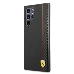 Ferrari FESAXHCS22LBK S22 Ultra S908 black / black hardcase On Track Carbon Stripe цена и информация | Чехлы для телефонов | kaup24.ee