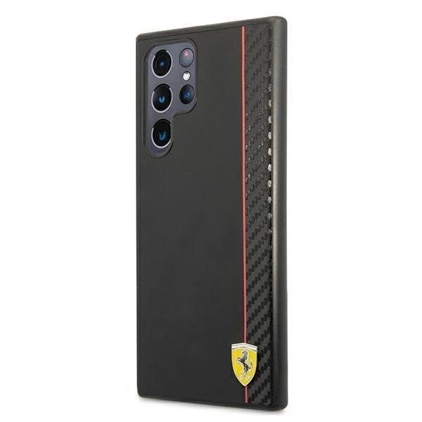 Ferrari FESAXHCS22LBK S22 Ultra S908 black / black hardcase On Track Carbon Stripe цена и информация | Telefoni kaaned, ümbrised | kaup24.ee