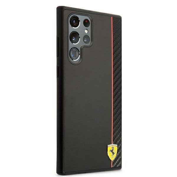 Ferrari FESAXHCS22LBK S22 Ultra S908 black / black hardcase On Track Carbon Stripe цена и информация | Telefoni kaaned, ümbrised | kaup24.ee