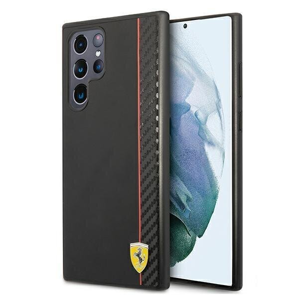 Ferrari FESAXHCS22LBK S22 Ultra S908 black / black hardcase On Track Carbon Stripe цена и информация | Telefoni kaaned, ümbrised | kaup24.ee