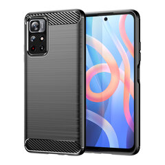 Carbon Case Flexible Cover Sleeve for Xiaomi Redmi Note 11 black hind ja info | Telefoni kaaned, ümbrised | kaup24.ee