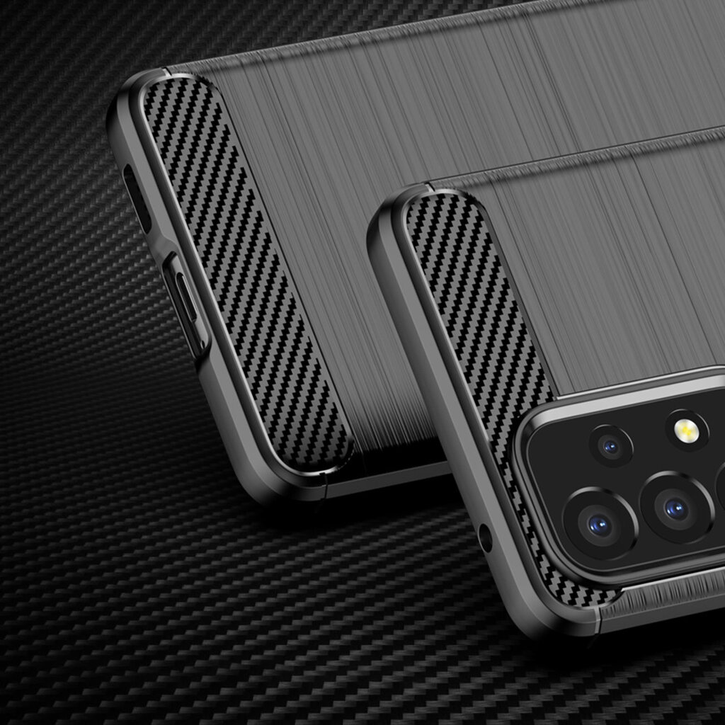 Carbon Case Flexible Cover Sleeve for Samsung Galaxy A53 5G black hind ja info | Telefoni kaaned, ümbrised | kaup24.ee