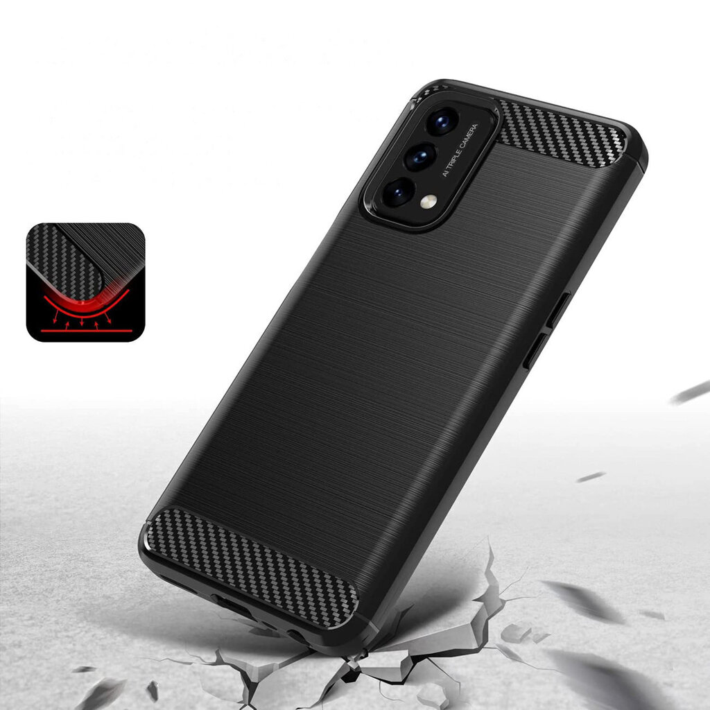 Carbon Case Flexible cover for OnePlus Nord N200 5G black hind ja info | Telefoni kaaned, ümbrised | kaup24.ee