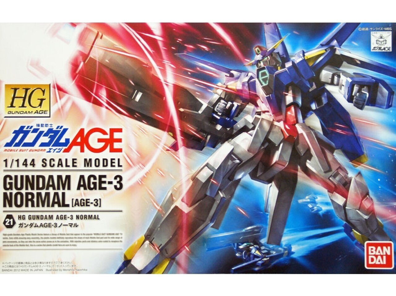 Bandai - HGAge Gundam Age-3 Normal (AGE-3), 1/144, 57386 hind ja info | Klotsid ja konstruktorid | kaup24.ee