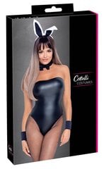Черный матовый эротический костюм зайчика Cottelli Lingerie XL цена и информация | Сексуальное женское белье | kaup24.ee