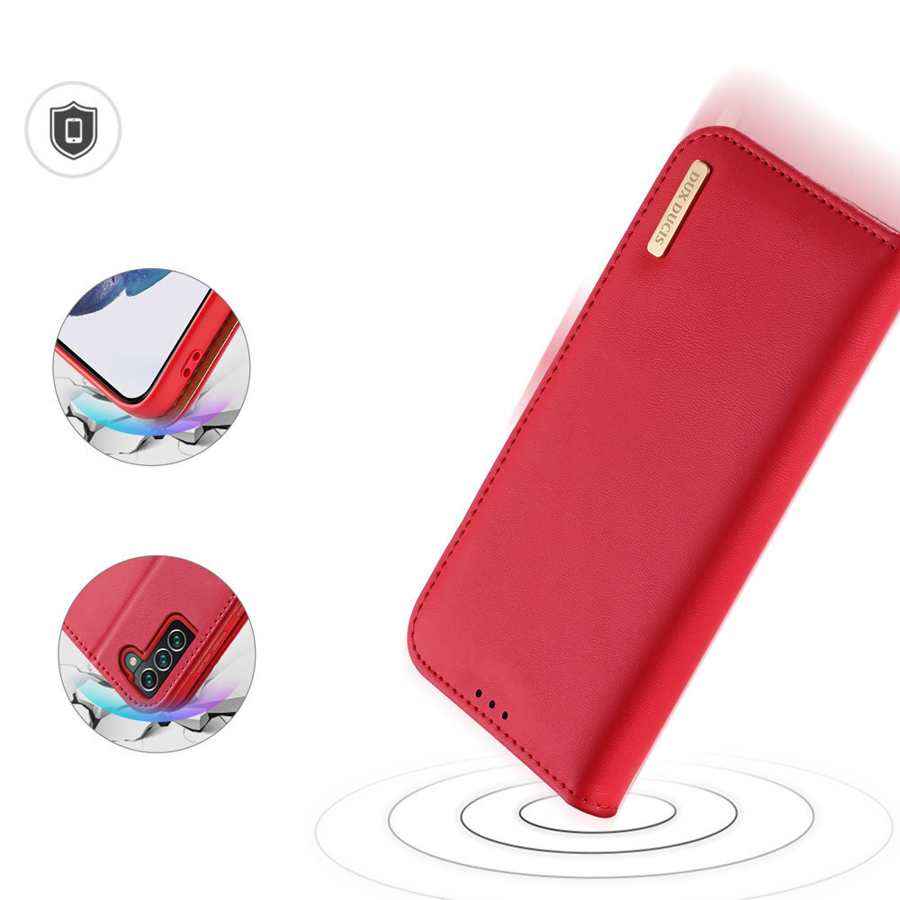 Dux Ducis Hivo Leather Flip Cover Genuine Leather Wallet For Cards And Documents Samsung Galaxy S22 + (S22 Plus) Red (Red) цена и информация | Telefoni kaaned, ümbrised | kaup24.ee