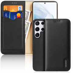 Dux Ducis Hivo Leather Flip Cover Genuine Leather Wallet For Cards And Documents Samsung Galaxy S22 Ultra Black (Black) hind ja info | Telefoni kaaned, ümbrised | kaup24.ee