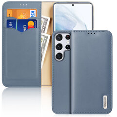 Dux Ducis Hivo Leather Flip Cover Genuine Leather Wallet For Cards And Documents Samsung Galaxy S22 Ultra Blue (Light blue || Niebieski) цена и информация | Чехлы для телефонов | kaup24.ee